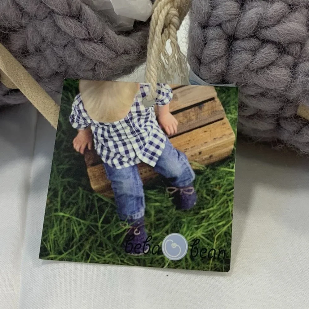 NWT Sweater Moccs Baby Booties, Gray, 0-6 mo